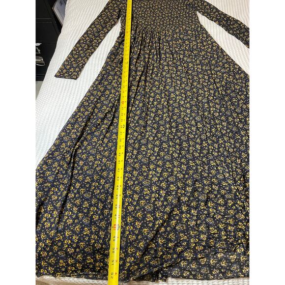 Fee People Hello and Goodbye Mesh Black Floral Long Sleeve Maxi Dress Sm Cottage - Picture 5 of 12